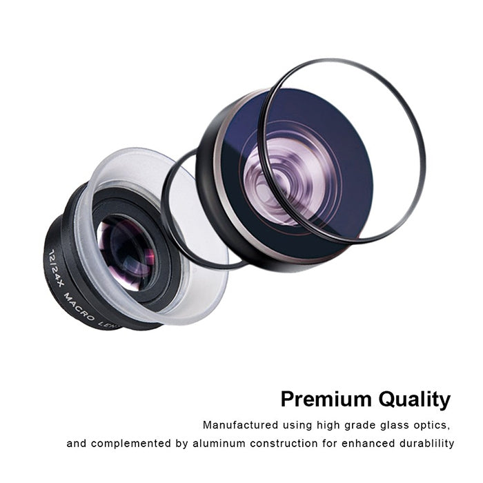 APEXEL APL-24X-H 2 in 1 Universal External 12X & 24X Macro Mobile Phone Lens with Lens Hood APEXEL APL-24X-H 2 in 1 Universal External 12X & 24X Macro Mobile Phone Lens with Lens Hood