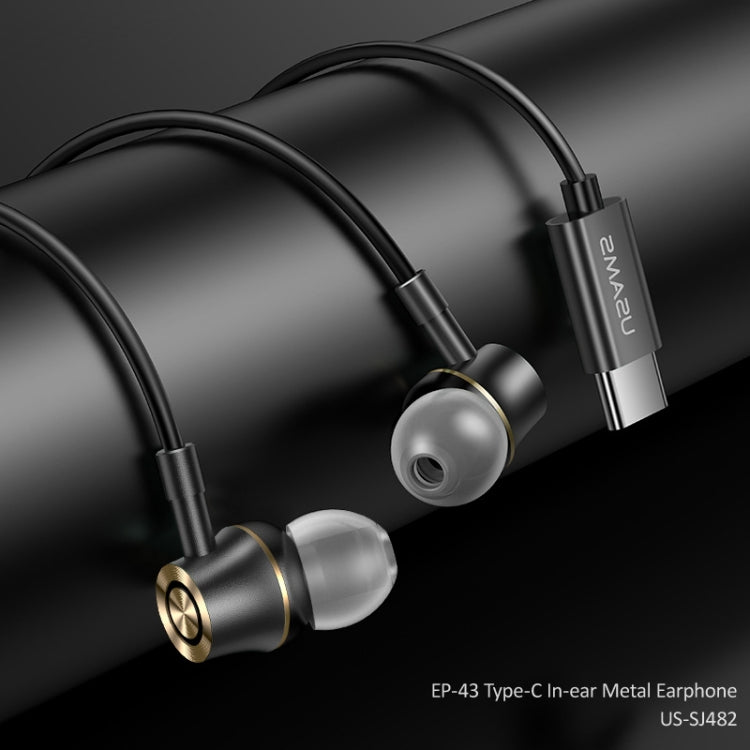 USAMS US-SJ482 EP-43 Wired In Ear USB-C / Type-C Interface Metal Digital HiFi Noise Reduction Earphones with Mic & Digital Chip, Length: 1.2m USAMS US-SJ482 EP-43 Wired In Ear USB-C / Type-C Interface Metal Digital HiFi Noise Reduction Earphones with Mic & Digital Chip, Length: 1.2m