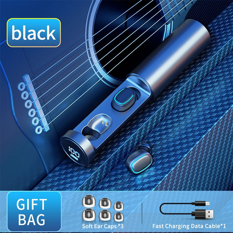 Auriculares inalámbricos Bluetooth 5.0 TWS con pantalla táctil digital y estuche de carga, C1, con chimenea circular Auriculares inalámbricos Bluetooth 5.0 TWS con pantalla táctil digital y estuche de carga, C1, con chimenea circular