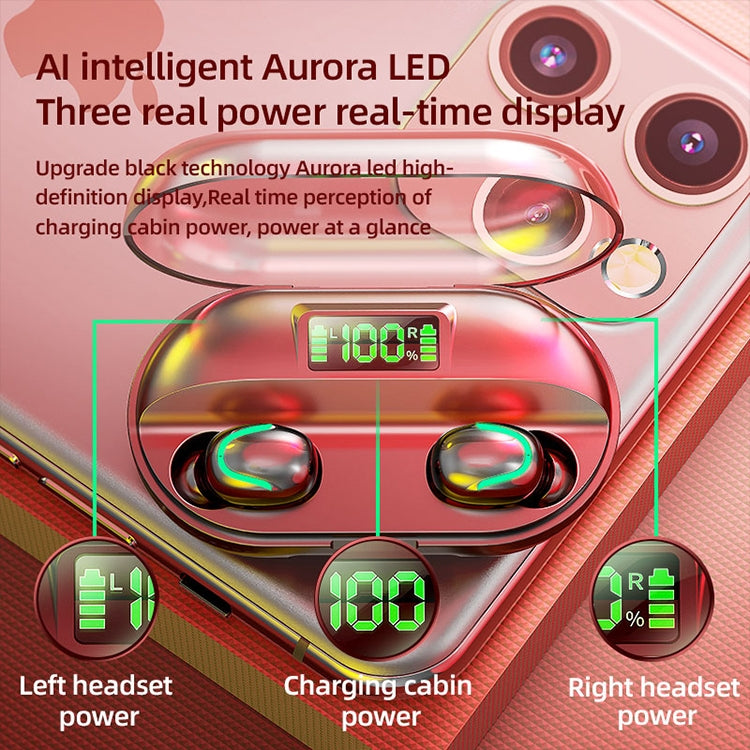 Auriculares inalámbricos T2 Bluetooth 5.0 TWS con pantalla táctil digital y estuche de carga, T2 (negro), T2 (rojo), T2 (blanco) Auriculares inalámbricos T2 Bluetooth 5.0 TWS con pantalla táctil digital y estuche de carga, T2 (negro), T2 (rojo), T2 (blanco)