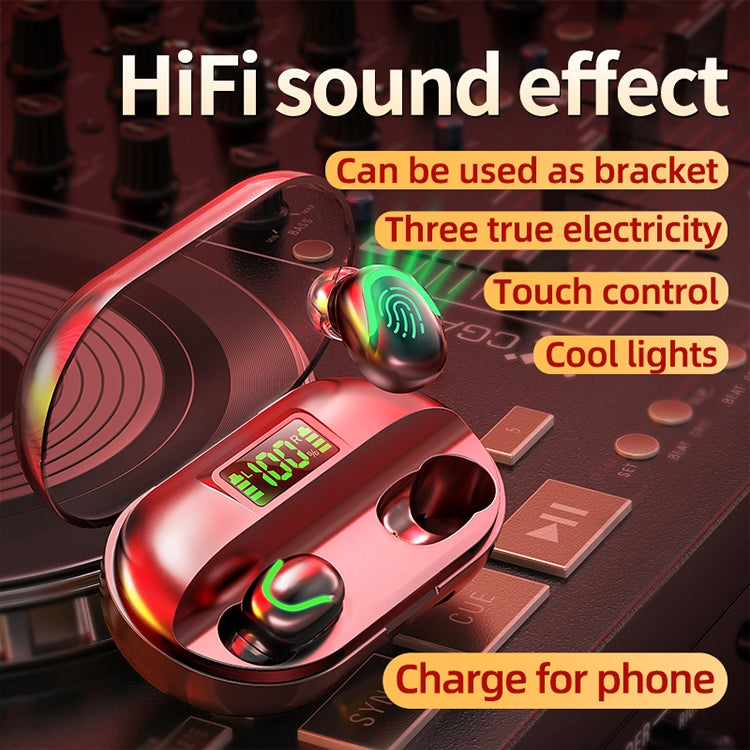 Auriculares inalámbricos T2 Bluetooth 5.0 TWS con pantalla táctil digital y estuche de carga, T2 (negro), T2 (rojo), T2 (blanco) Auriculares inalámbricos T2 Bluetooth 5.0 TWS con pantalla táctil digital y estuche de carga, T2 (negro), T2 (rojo), T2 (blanco)