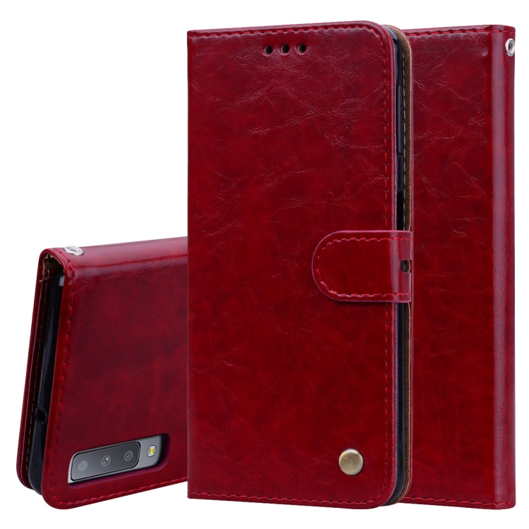 Business Style Oil Wax Texture Horizontal Flip Leather Case for Galaxy A7 (2018), with Holder & Card Slots & Wallet Business Style Oil Wax Texture Horizontal Flip Leather Case for Galaxy A7 (2018), with Holder & Card Slots & Wallet