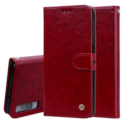 Business Style Oil Wax Texture Horizontal Flip Leather Case for Galaxy A7 (2018), with Holder & Card Slots & Wallet