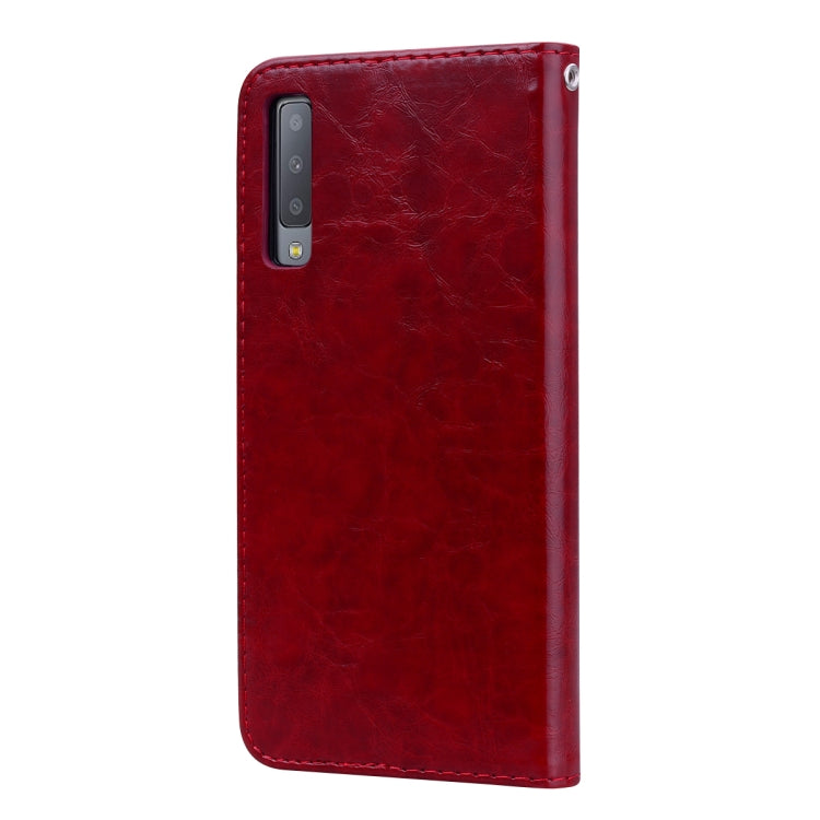 Business Style Oil Wax Texture Horizontal Flip Leather Case for Galaxy A7 (2018), with Holder & Card Slots & Wallet Business Style Oil Wax Texture Horizontal Flip Leather Case for Galaxy A7 (2018), with Holder & Card Slots & Wallet