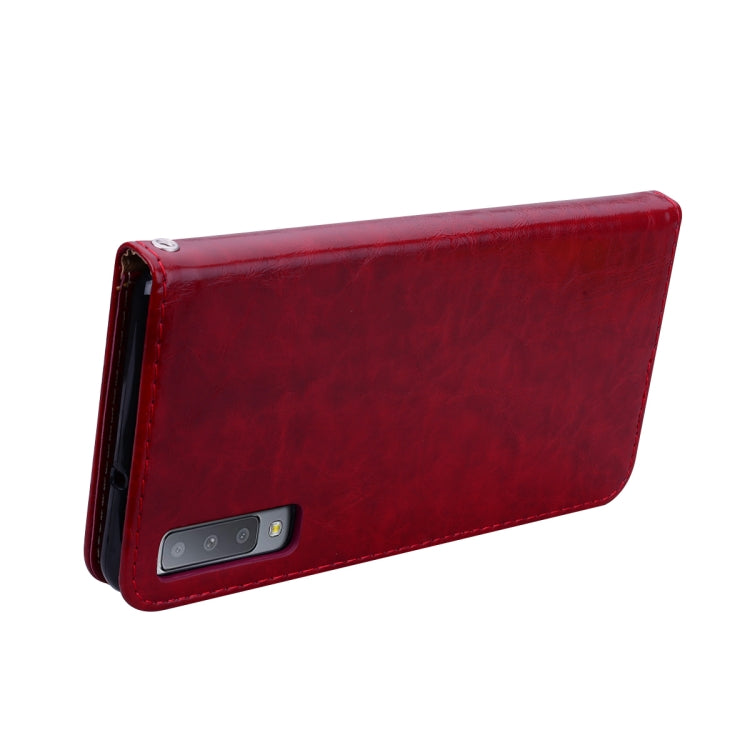 Business Style Oil Wax Texture Horizontal Flip Leather Case for Galaxy A7 (2018), with Holder & Card Slots & Wallet Business Style Oil Wax Texture Horizontal Flip Leather Case for Galaxy A7 (2018), with Holder & Card Slots & Wallet