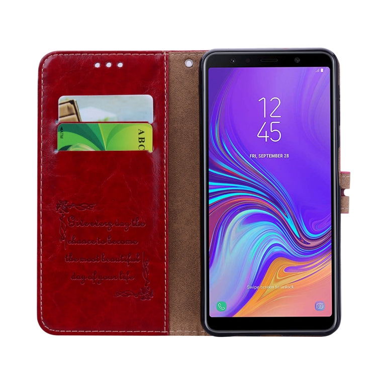 Business Style Oil Wax Texture Horizontal Flip Leather Case for Galaxy A7 (2018), with Holder & Card Slots & Wallet Business Style Oil Wax Texture Horizontal Flip Leather Case for Galaxy A7 (2018), with Holder & Card Slots & Wallet