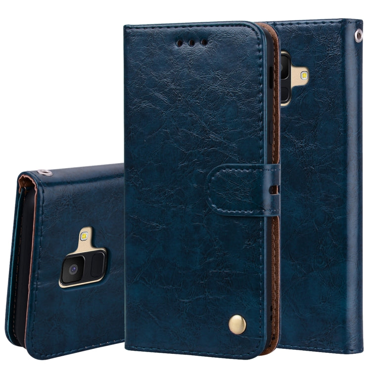Business Style Oil Wax Texture Horizontal Flip Leather Case for Galaxy A6 (2018), with Holder & Card Slots & Wallet