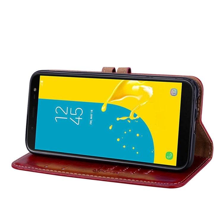 Business Style Oil Wax Texture Horizontal Flip Leather Case for Galaxy J6 (EU Version) (2018), with Holder & Card Slots & Wallet Business Style Oil Wax Texture Horizontal Flip Leather Case for Galaxy J6 (EU Version) (2018), with Holder & Card Slots & Wallet