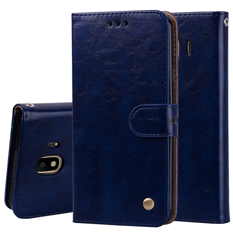 Business Style Oil Wax Texture Horizontal Flip Leather Case for Galaxy J4 (EU Version) (2018), with Holder & Card Slots & Wallet Business Style Oil Wax Texture Horizontal Flip Leather Case for Galaxy J4 (EU Version) (2018), with Holder & Card Slots & Wallet