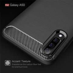 Funda de TPU de fibra de carbono con textura cepillada para Galaxy A50, para Galaxy A50