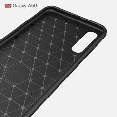 Funda de TPU de fibra de carbono con textura cepillada para Galaxy A50, para Galaxy A50