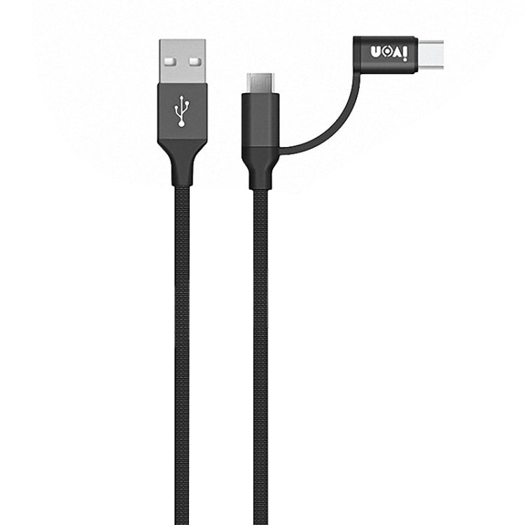 IVON CA52 2.4A USB to Type-C + Micro USB 2 in 1 Charging Sync Data Cable, Length: 1m, Type-C + Micro USB IVON CA52 2.4A USB to Type-C + Micro USB 2 in 1 Charging Sync Data Cable, Length: 1m, Type-C + Micro USB