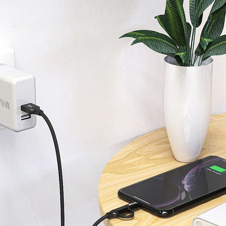 IVON CA52 2.4A USB to Type-C + Micro USB 2 in 1 Charging Sync Data Cable, Length: 1m, Type-C + Micro USB IVON CA52 2.4A USB to Type-C + Micro USB 2 in 1 Charging Sync Data Cable, Length: 1m, Type-C + Micro USB