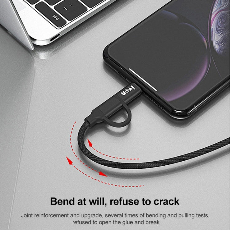 IVON CA52 2.4A USB to Type-C + Micro USB 2 in 1 Charging Sync Data Cable, Length: 1m, Type-C + Micro USB IVON CA52 2.4A USB to Type-C + Micro USB 2 in 1 Charging Sync Data Cable, Length: 1m, Type-C + Micro USB