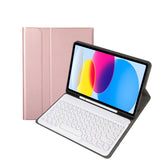 For iPad 11 2025 / 10th Gen 10.9 2022 YA10B Lambskin Texture Bluetooth Keyboard Leather Tablet Case with Pen Slot, YA10B