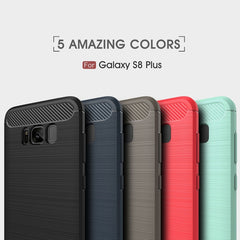 For Galaxy S8 + / G9550 Brushed Carbon Fiber Texture Shockproof TPU Protective Cover Case