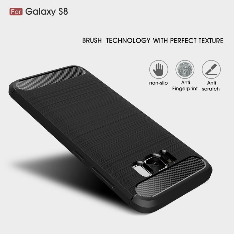 For Galaxy S8 Brushed Carbon Fiber Texture Shockproof TPU Protective Cover Case For Galaxy S8 Brushed Carbon Fiber Texture Shockproof TPU Protective Cover Case
