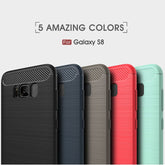 For Galaxy S8 Brushed Carbon Fiber Texture Shockproof TPU Protective Cover Case