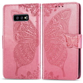 Butterfly Love Flowers Embossing Horizontal Flip Leather Case for Galaxy S10e, with Holder & Card Slots & Wallet & Lanyard