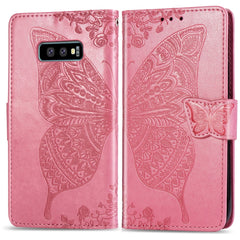 Butterfly Love Flowers Embossing Horizontal Flip Leather Case for Galaxy S10e, with Holder & Card Slots & Wallet & Lanyard