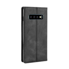 Magnetic Buckle Retro Crazy Horse Texture Horizontal Flip Leather Case for Galaxy S10 (5G), with Holder & Card Slots & Photo Frame