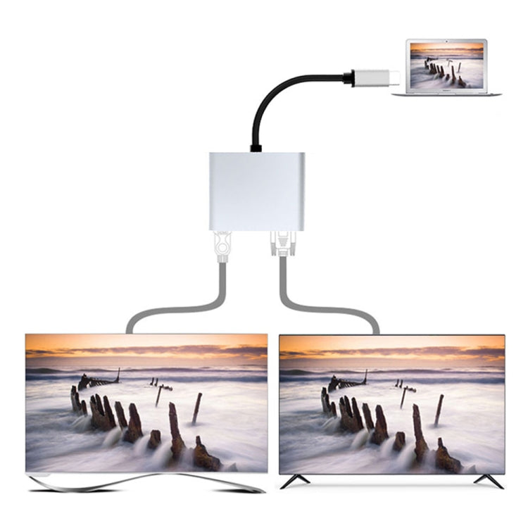 2 in 1 Multifunctional USB-C / Type-C to HDMI+VGA HUB Docking Station 2 in 1 Multifunctional USB-C / Type-C to HDMI+VGA HUB Docking Station