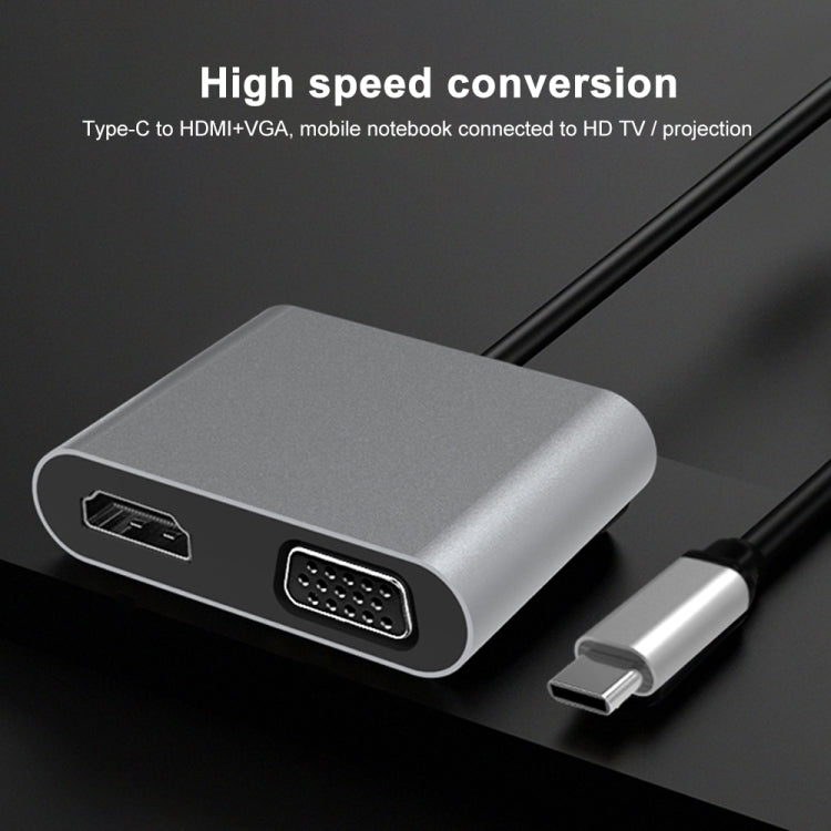 2 in 1 Multifunctional USB-C / Type-C to HDMI+VGA HUB Docking Station 2 in 1 Multifunctional USB-C / Type-C to HDMI+VGA HUB Docking Station