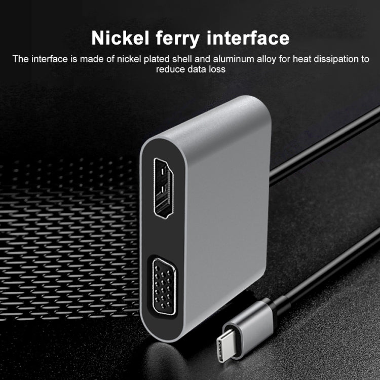 2 in 1 Multifunctional USB-C / Type-C to HDMI+VGA HUB Docking Station 2 in 1 Multifunctional USB-C / Type-C to HDMI+VGA HUB Docking Station