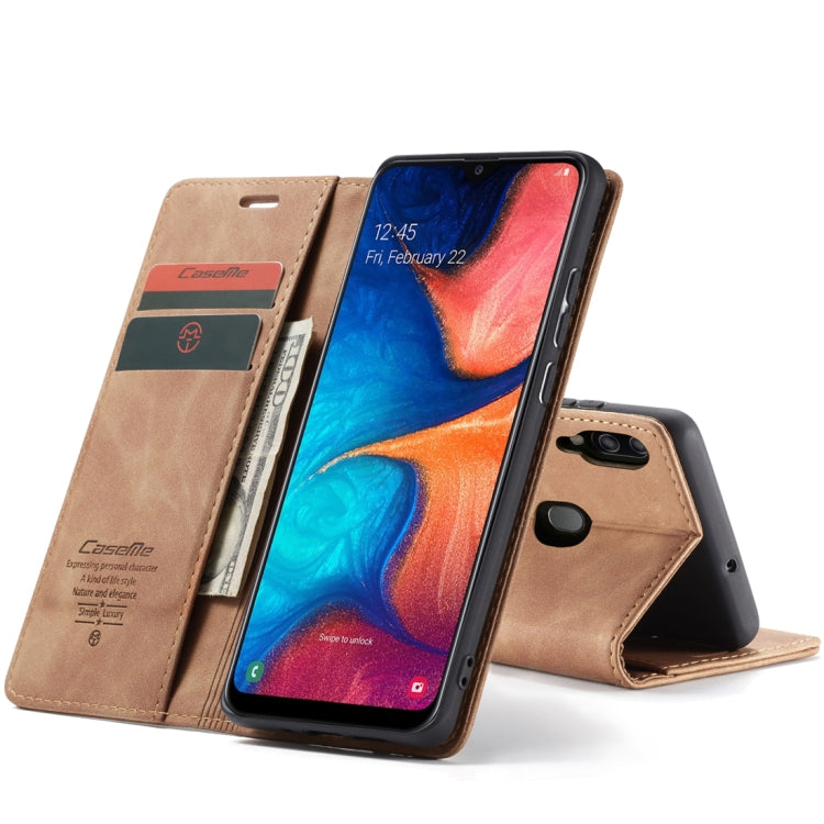CaseMe-013 Multifunctional Retro Frosted Horizontal Flip Leather Case for Galaxy A20 / A30, with Card Slot & Holder & Wallet CaseMe-013 Multifunctional Retro Frosted Horizontal Flip Leather Case for Galaxy A20 / A30, with Card Slot & Holder & Wallet