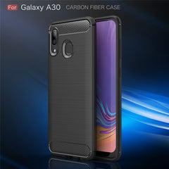 Brushed Texture Carbon Fiber Shockproof TPU Case for Galaxy A30