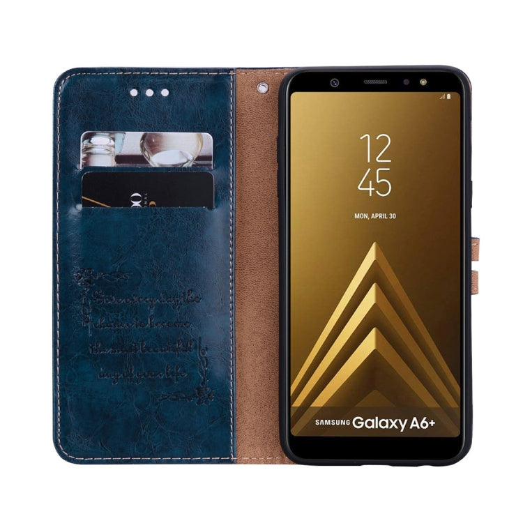 Business Style Oil Wax Texture Horizontal Flip Leather Case for Galaxy A6 Plus (2018), with Holder & Card Slots & Wallet Business Style Oil Wax Texture Horizontal Flip Leather Case for Galaxy A6 Plus (2018), with Holder & Card Slots & Wallet
