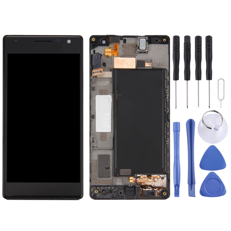 LCD Screen and Digitizer Full Assembly with Frame for Nokia Lumia 735 (Black), For Lumia 735 Black