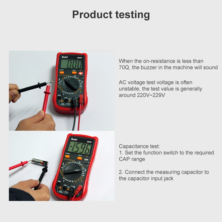 Kaisi 9805 Anti-burning Multifunctional Digital Universal Multimeter Auto-Range Digital Multimeter Kaisi 9805 Anti-burning Multifunctional Digital Universal Multimeter Auto-Range Digital Multimeter
