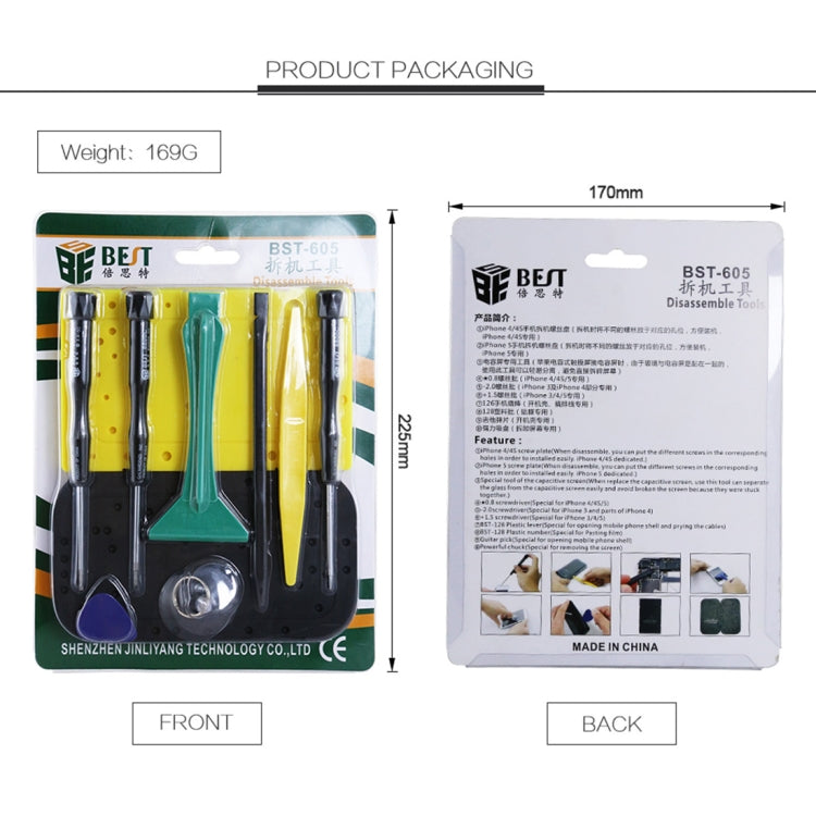 10 in 1 BEST BST-605 Tool Kit Disassemble Opening Tools For iPhone 3 / 4 / 4S / 5, BST-605 10 in 1 BEST BST-605 Tool Kit Disassemble Opening Tools For iPhone 3 / 4 / 4S / 5, BST-605