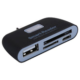 Micro SD + SD + USB 2.0 + Micro USB Port to Micro USB OTG Smart Card Reader Connection Kit with LED Indicator Light