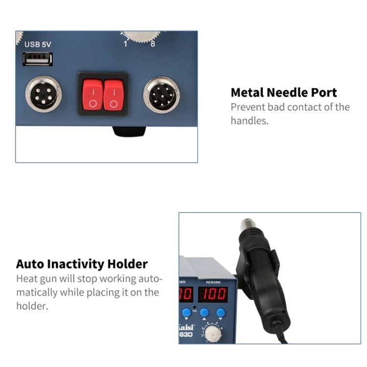 Kaisi K-863D 3 in 1 Hot Air Gun Soldering Station SMD Rework Station With 3A DC Power Supply for Phone PCB Welding Repair Machine, US Plug, K-863D, US Plug, K-863D, EU Plug Kaisi K-863D 3 in 1 Hot Air Gun Soldering Station SMD Rework Station With 3A DC Power Supply for Phone PCB Welding Repair Machine, US Plug, K-863D, US Plug, K-863D, EU Plug