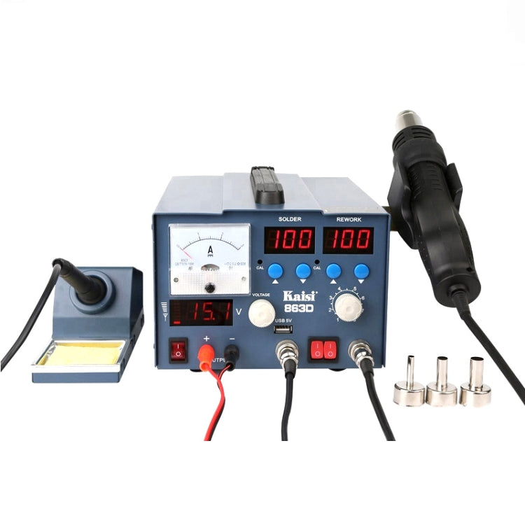 Kaisi K-863D 3 in 1 Hot Air Gun Soldering Station SMD Rework Station With 3A DC Power Supply for Phone PCB Welding Repair Machine, US Plug, K-863D, US Plug, K-863D, EU Plug Kaisi K-863D 3 in 1 Hot Air Gun Soldering Station SMD Rework Station With 3A DC Power Supply for Phone PCB Welding Repair Machine, US Plug, K-863D, US Plug, K-863D, EU Plug