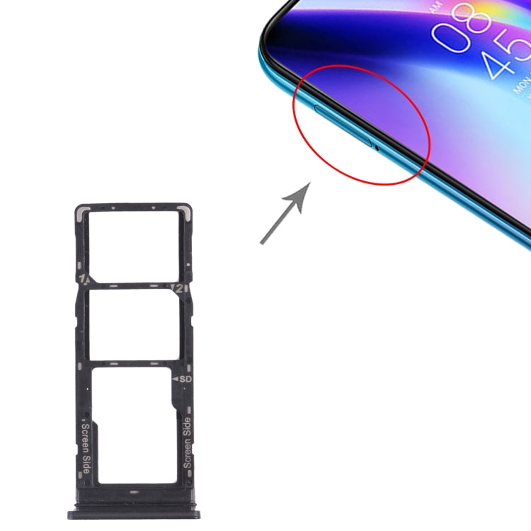 For Tecno Pouvoir 4 Pro / Pouvoir 4 LC7 SIM Card Tray + SIM Card Tray + Micro SD Card Tray For Tecno Pouvoir 4 Pro / Pouvoir 4 LC7 SIM Card Tray + SIM Card Tray + Micro SD Card Tray