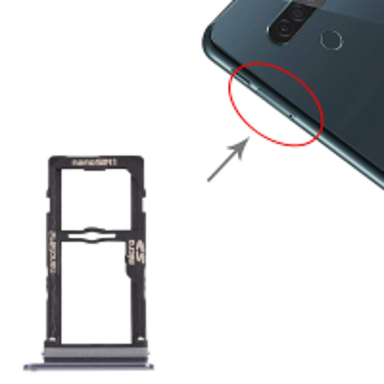 Nano SIM Card Tray + Nano SIM Card Tray / Micro SD Card Tray for LG G8S ThinQ LMG810, LM-G810, LMG810EAW Nano SIM Card Tray + Nano SIM Card Tray / Micro SD Card Tray for LG G8S ThinQ LMG810, LM-G810, LMG810EAW