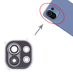 Rückkamera-Objektivrahmen für Xiaomi Mi 11 M2011K2C, M2011K2G, für Xiaomi Mi 11 (Grau), für Xiaomi Mi 11