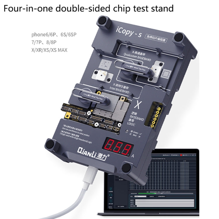 Qianli iCopy-S Double Sided Chip Test Stand 4 in1 Logic Baseband EEPROM Chip Non-removal For iPhone 7 / 7 Plus / 8 / 8 Plus, For iPhone 7 / 7 Plus / 8 / 8 Plus Qianli iCopy-S Double Sided Chip Test Stand 4 in1 Logic Baseband EEPROM Chip Non-removal For iPhone 7 / 7 Plus / 8 / 8 Plus, For iPhone 7 / 7 Plus / 8 / 8 Plus