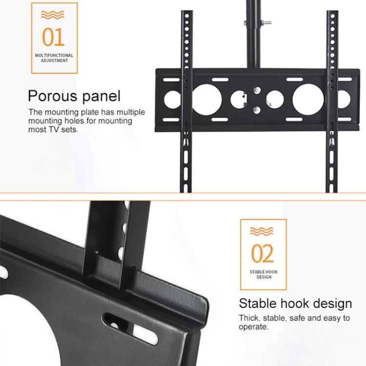 32-65 inch Universal Height & Angle Adjustable Single Screen TV Wall-mounted Ceiling Dual-use Bracket, Retractable Range: 0.5-2m 32-65 inch Universal Height & Angle Adjustable Single Screen TV Wall-mounted Ceiling Dual-use Bracket, Retractable Range: 0.5-2m