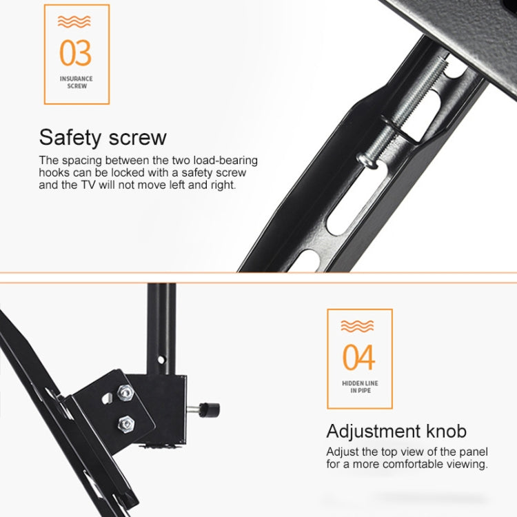 32-65 inch Universal Height & Angle Adjustable Single Screen TV Wall-mounted Ceiling Dual-use Bracket, Retractable Range: 0.5-2m 32-65 inch Universal Height & Angle Adjustable Single Screen TV Wall-mounted Ceiling Dual-use Bracket, Retractable Range: 0.5-2m