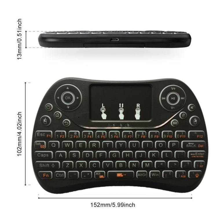 I8 Max 2.4GHz Mini Wireless Keyboard with Touchpad Rechargeable Fly Air Mouse Smart Game 7-color Backlit I8 Max 2.4GHz Mini Wireless Keyboard with Touchpad Rechargeable Fly Air Mouse Smart Game 7-color Backlit