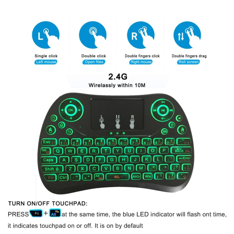 I8 Max 2.4GHz Mini Wireless Keyboard with Touchpad Rechargeable Fly Air Mouse Smart Game 7-color Backlit I8 Max 2.4GHz Mini Wireless Keyboard with Touchpad Rechargeable Fly Air Mouse Smart Game 7-color Backlit