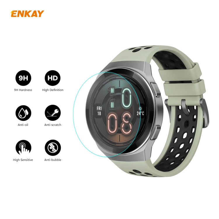 For HUAWEI Watch GT 2E 46mm Dynamic Edition ENKAY Hat-Prince 0.2mm 9H 2.15D Curved Edge Tempered Glass Screen Protector  Watch Film, 1 PCS, 2 PCS For HUAWEI Watch GT 2E 46mm Dynamic Edition ENKAY Hat-Prince 0.2mm 9H 2.15D Curved Edge Tempered Glass Screen Protector  Watch Film, 1 PCS, 2 PCS