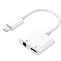 ZS-KL21804 2 en 1 Interfaz de carga de 8 pines a 3,5 mm + audio de 8 pines, adaptador de auriculares, adecuado para todos los sistemas iOS, 8 pines + 3,5 mm