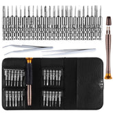Magnetic suction 27 in 1 portable wallet type screw driver set mobile phone tablet maintenance tool, 27 in 1