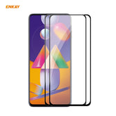2 PCS ENKAY Hat-Prince Full Glue 0.26mm 9H 2.5D Tempered Glass Full Coverage Film, For Samsung Galaxy M31s, For OnePlus Nord