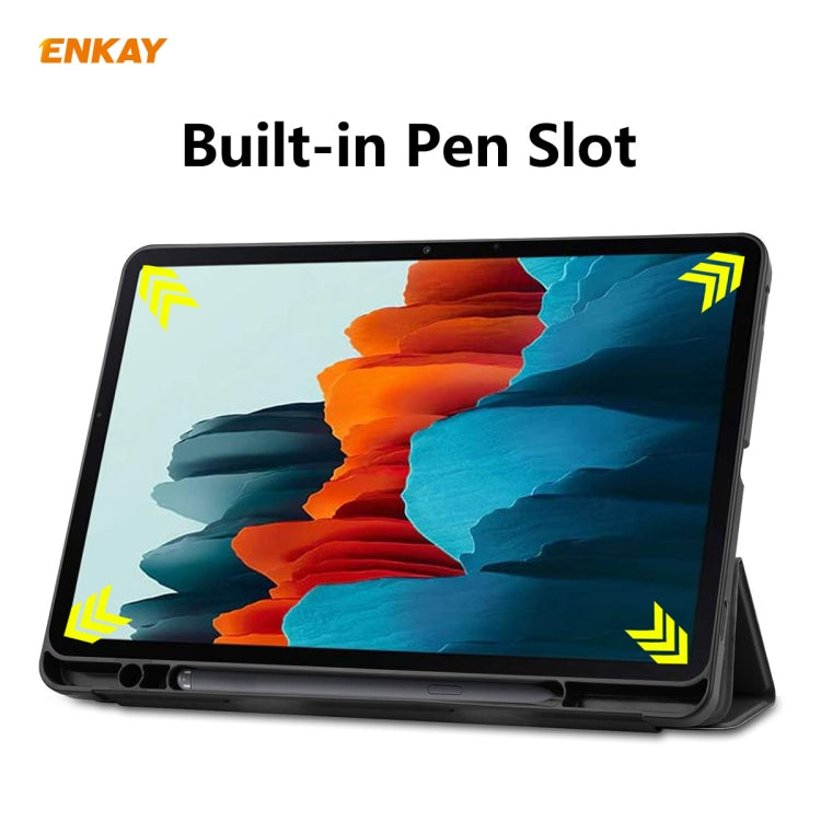 ENKAY ENK-8011 PU Leather + TPU Smart Case with Pen Slot for Samsung Galaxy Tab S7 11.0 T870 / T875, For Galaxy Tab S8 / Galaxy Tab S7 11.0 ENKAY ENK-8011 PU Leather + TPU Smart Case with Pen Slot for Samsung Galaxy Tab S7 11.0 T870 / T875, For Galaxy Tab S8 / Galaxy Tab S7 11.0